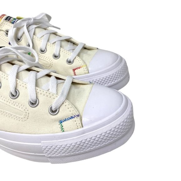 Converse CTAS Lift Platform Low Top Multi Egret Men Canvas Sneakers Size A02264C - Picture 9 of 11